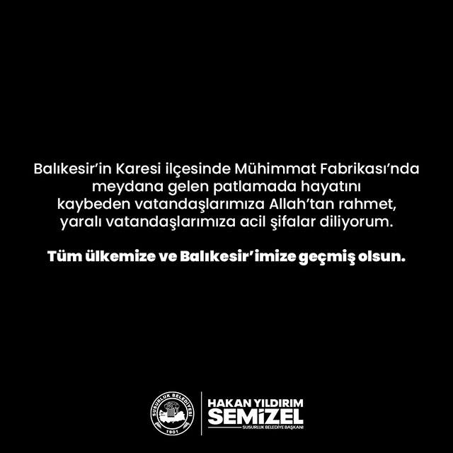 Balıkesir'de Mühimmat Fabrikasında Patlama: Hayatını Kaybedenler ve Yaralılar Var