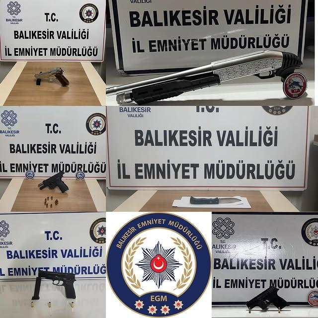 Balıkesir'de Emniyetin Başarılı Operasyonu: Çok Sayıda Silah ve Uyuşturucu Ele Geçirildi