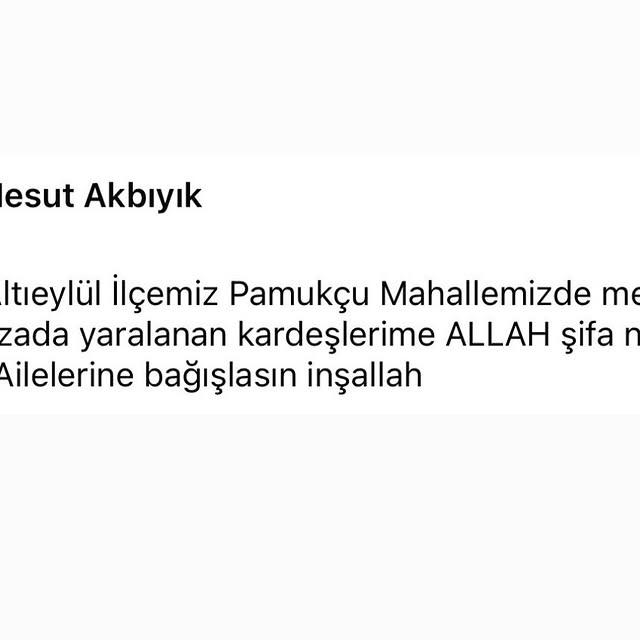 Altıeylül Pamukçu Mahallesi'ndeki Kazada Yaralananlara Acil Şifalar