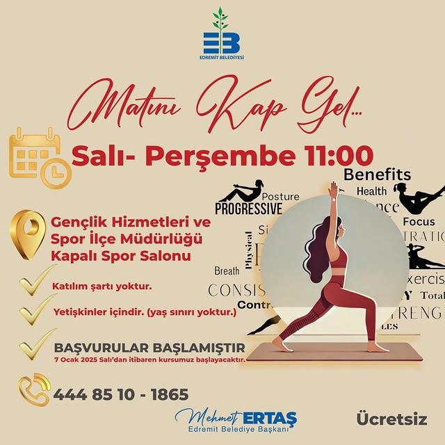 Edremit Belediyesi Pilates Kursu Kayıtları Başladı