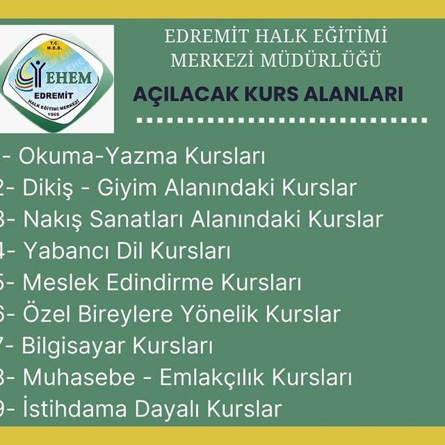 Edremit Halk Eğitimi Merkezi Yeni Kurslar İçin Hazırlık Yapıyor