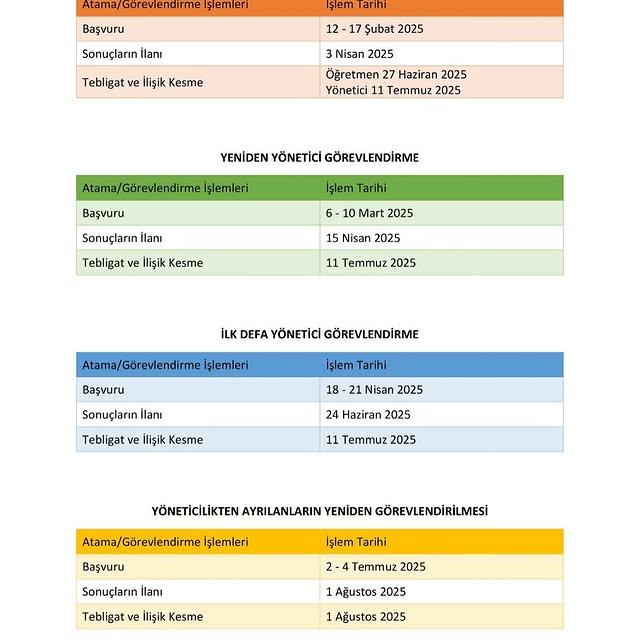 2025 Yılı Eğitimde Personel Hareketliliği Başlıyor: Takvimler Yayımlandı