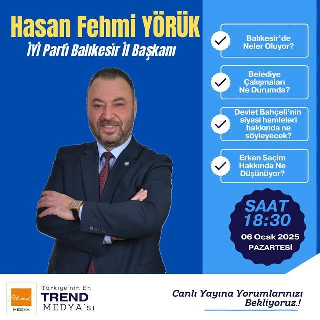 İyi Parti Balıkesir İl Başkanlığı, Katılımcıları Çevrimiçi Yayına Davet Ediyor