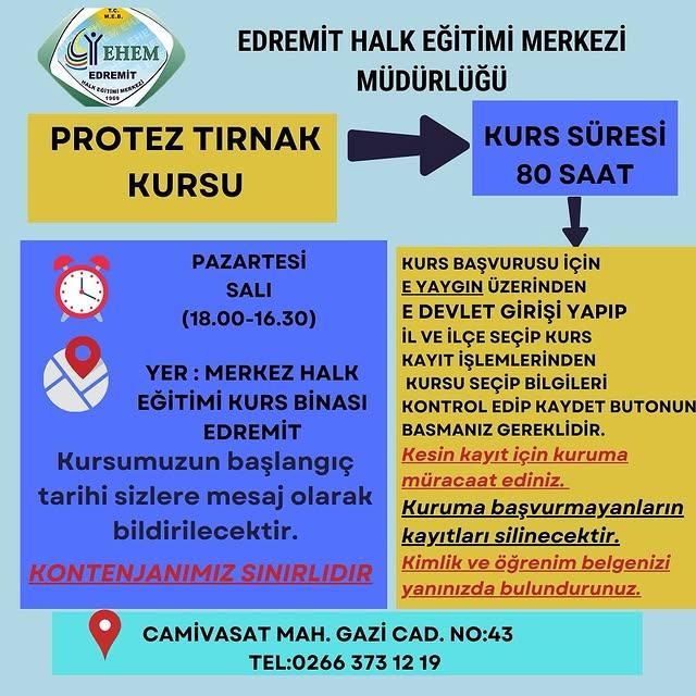 Edremit'te Kişisel Bakım ve Güzellik Kursları Başlıyor