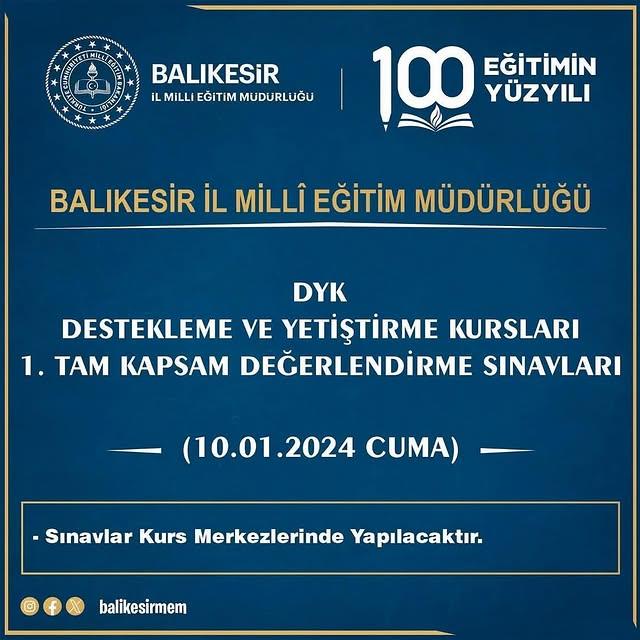 Ayvalık’ta Destekleme ve Yetiştirme Kursları Değerlendirme Sınavları Başladı