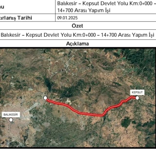 Balıkesir-Kepsut Yol Projesi Resmen Başladı