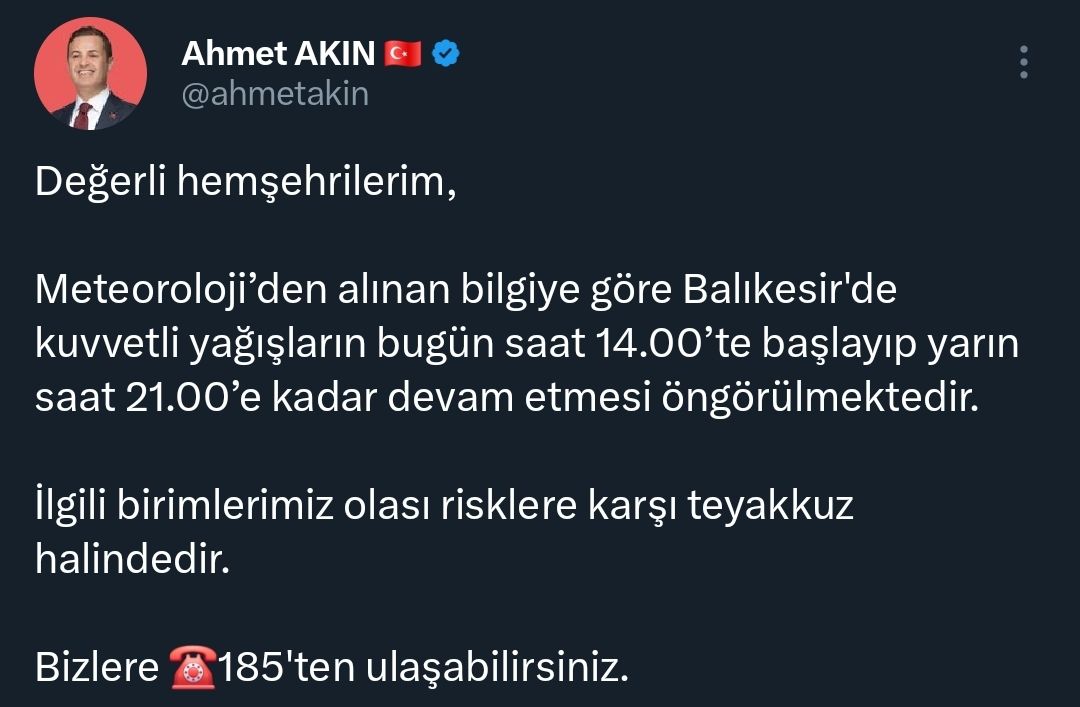 Kuvvetli Yağış Uyarısı: Balıkesir'de Tedbirler Alınıyor