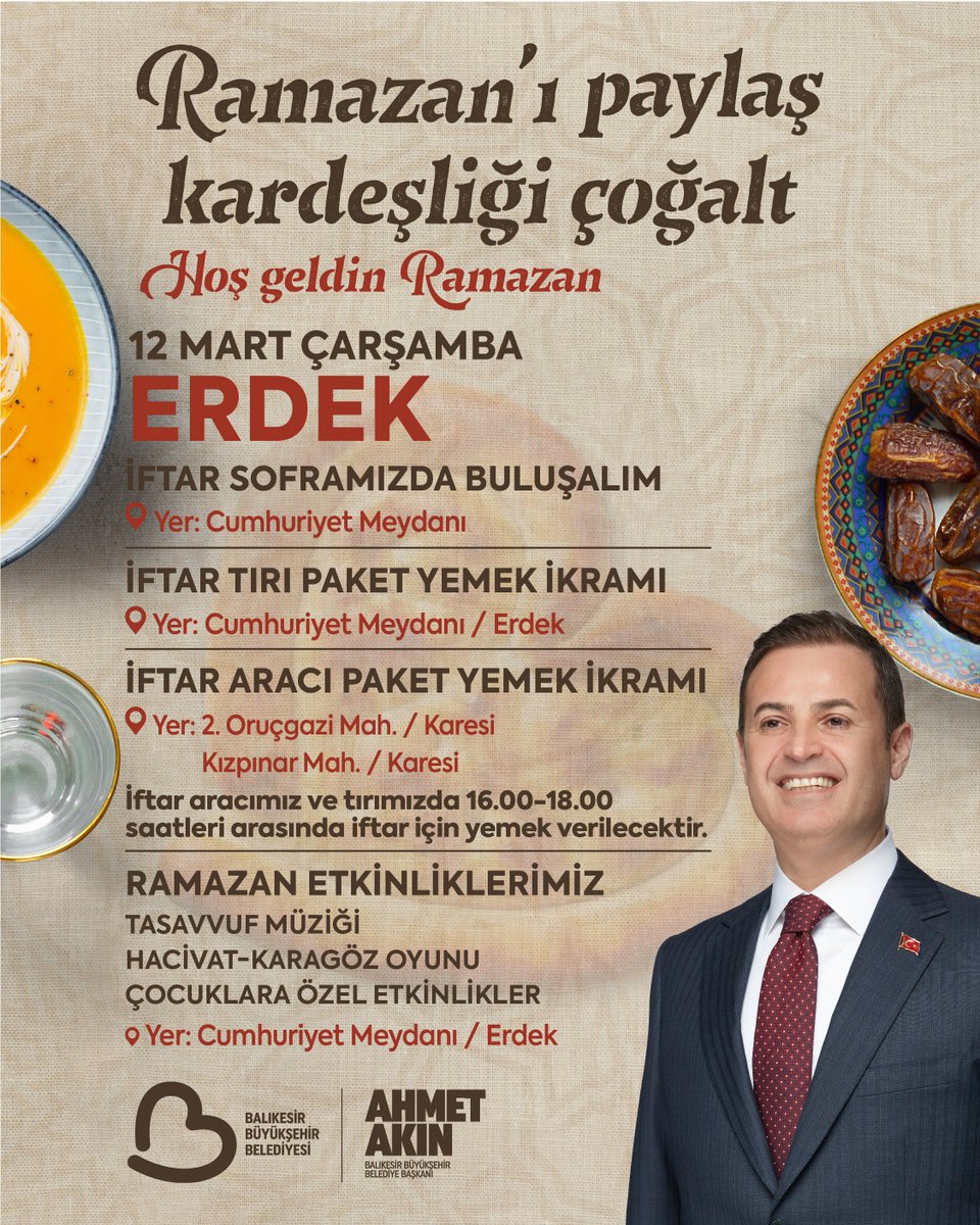 Balıkesir Büyükşehir Belediyesi'nden Ramazan Etkinlikleri