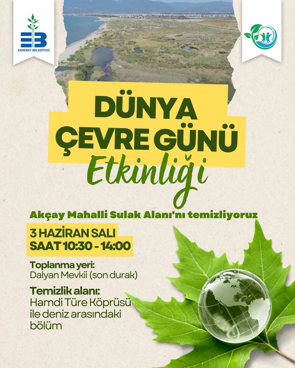 Edremit'te Dünya Çevre Günü Etkinliğiyle Akçay Sulak Alanı Temizleniyor