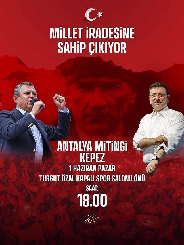 CHP'li Serkan Sarı Antalya'da Ekrem İmamoğlu ve Siyasi Tutsaklara Destek Mitingi Düzenleyecek