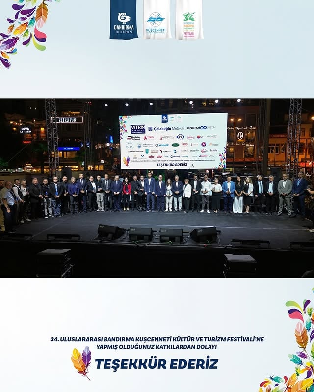 Bandırma Kuşcenneti Kültür ve Turizm Festivali’ne Destek Veren Kuruluşlara Teşekkür