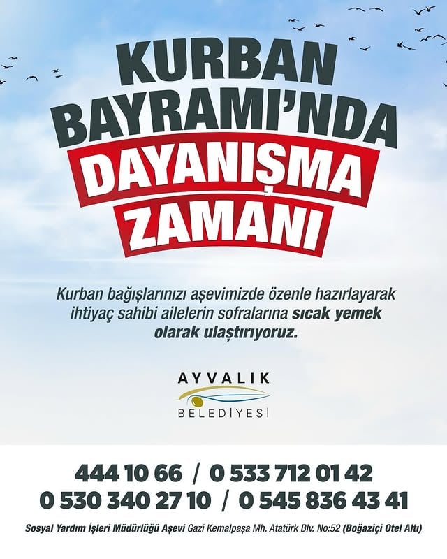 Ayvalık Belediyesi Kurban Bayramı'nda Aşevinde Dayanışma Çağrısı
