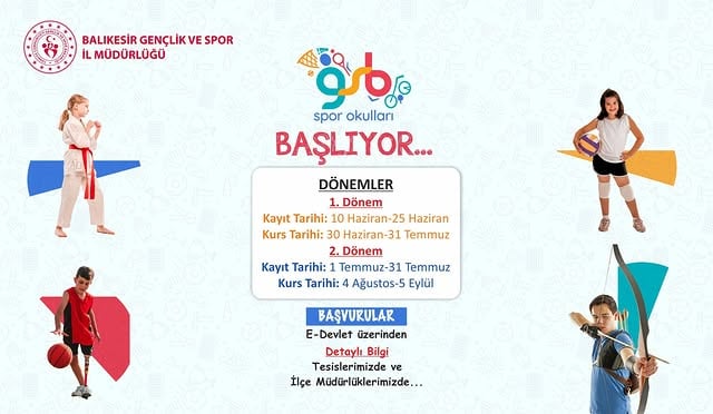 Balıkesir'de GSB Spor Okulları Başlıyor: Yaz Spor Okulları Kayıtları Açıldı