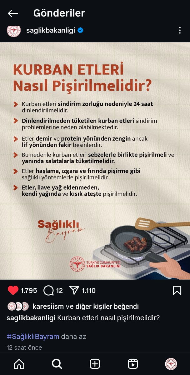 Kurban Etleri Güvenle Nasıl Pişirilir? İl Sağlık Müdürlüğü Uyardı