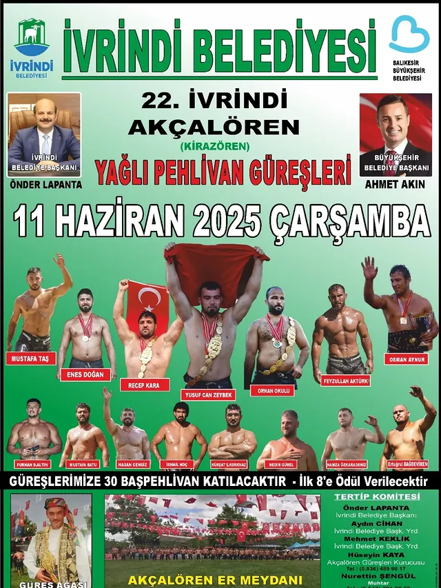 İvrindi'de Geleneksel Akçalören Güreşleri Yarın Gerçekleşecek