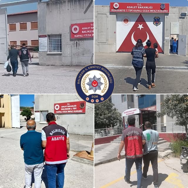 Balıkesir'de 6 Yıllık Firari ve Diğer Suçlardan Aranan Şahıslar Yakalandı