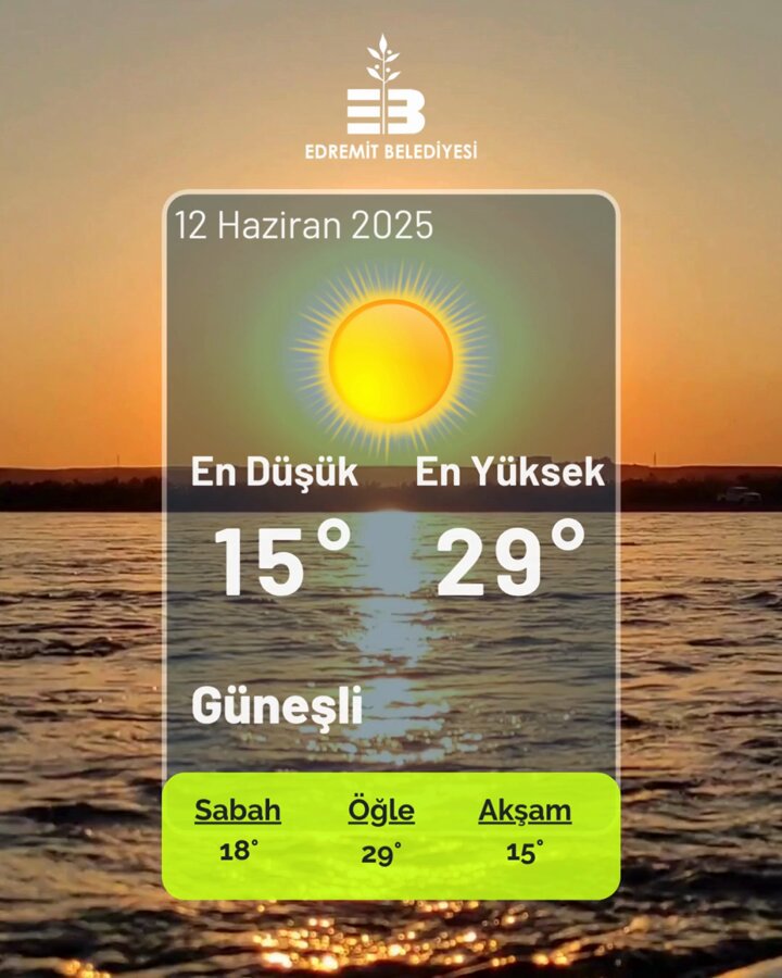 Edremit'te Hava Durumu Güneşli ve Sıcak