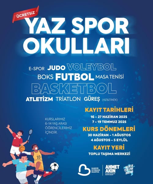 Balıkesir'de Yaz Spor Okulları Başlıyor: Kayıtlar Açıldı