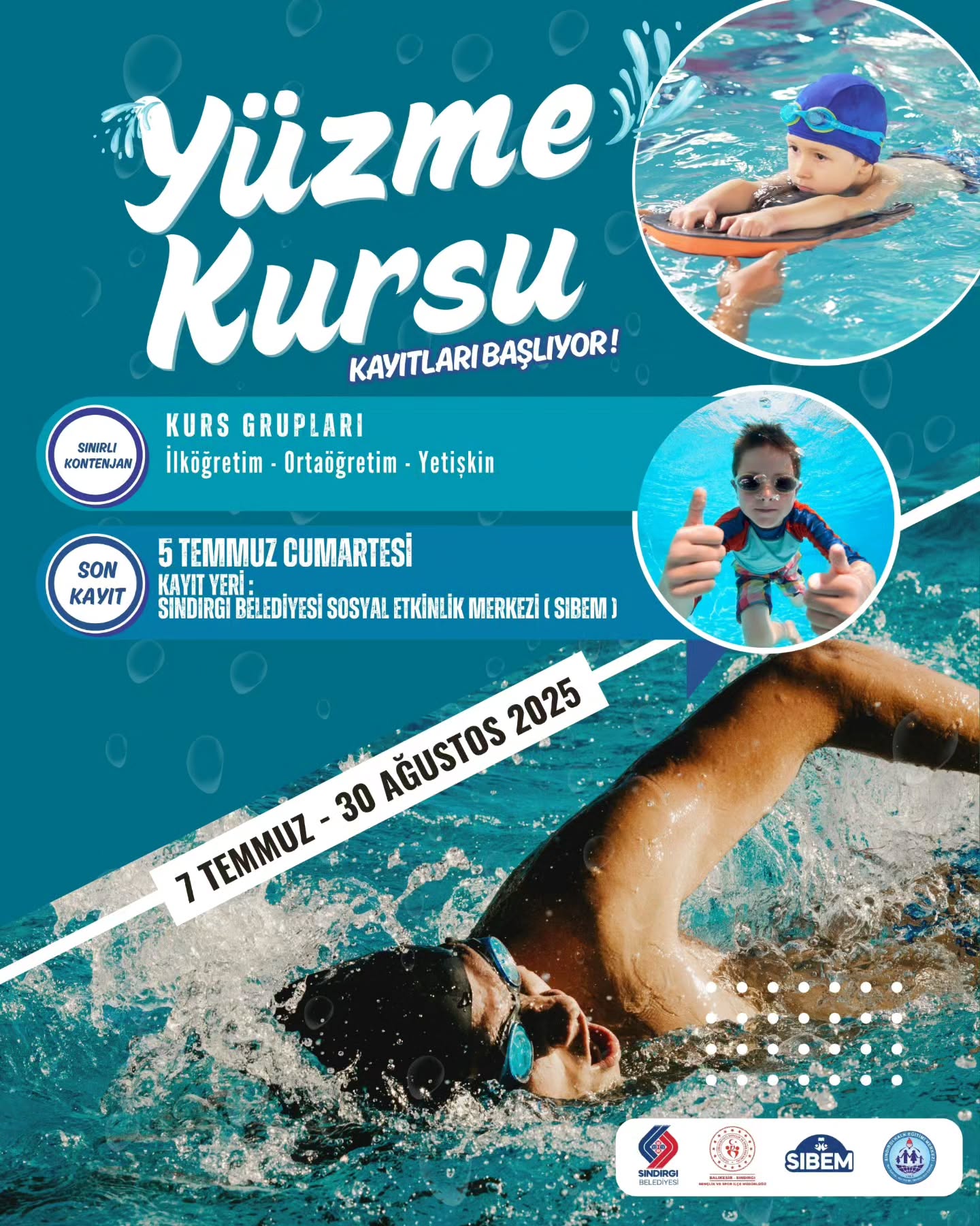 Sındırgı Belediyesi Yaz Yüzme Kursları Başlıyor: Kayıtlar Başladı