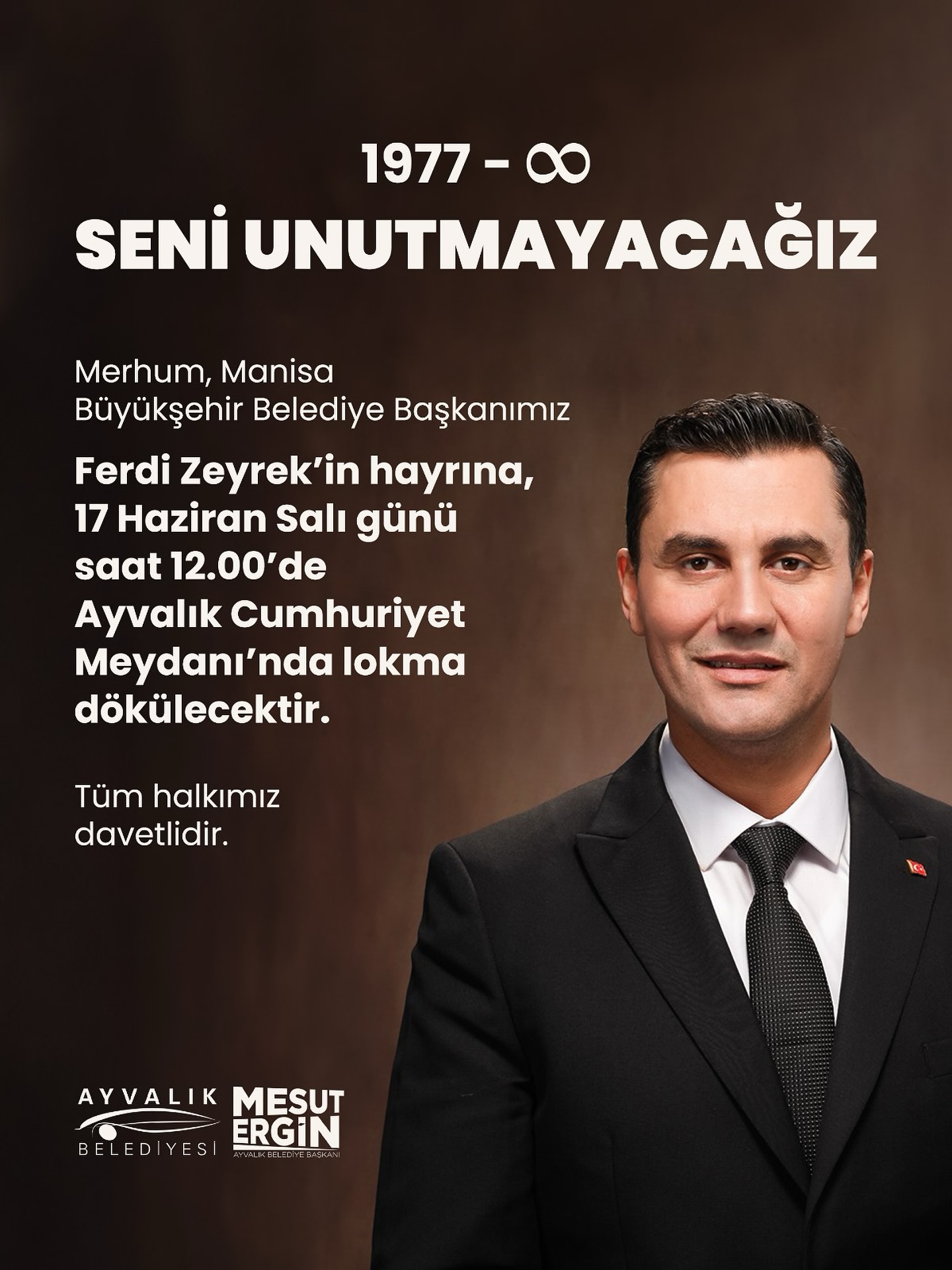 Ayvalık'ta Ferdi Zeyrek Anısına Lokma Dökülecek