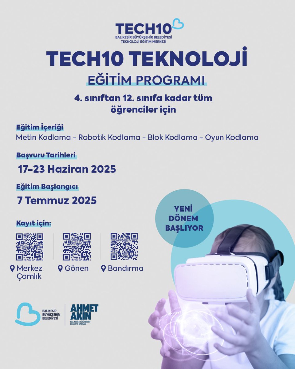 Balıkesir Büyükşehir Belediyesi'nden Yaz Dönemi Teknoloji Eğitim Programı
