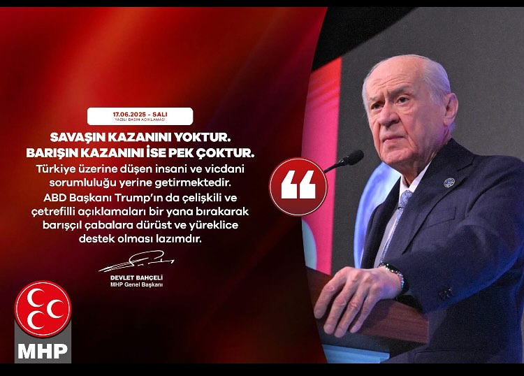 MHP'den Barış Çağrısı: ABD'ye Dürüst Destek Talebi