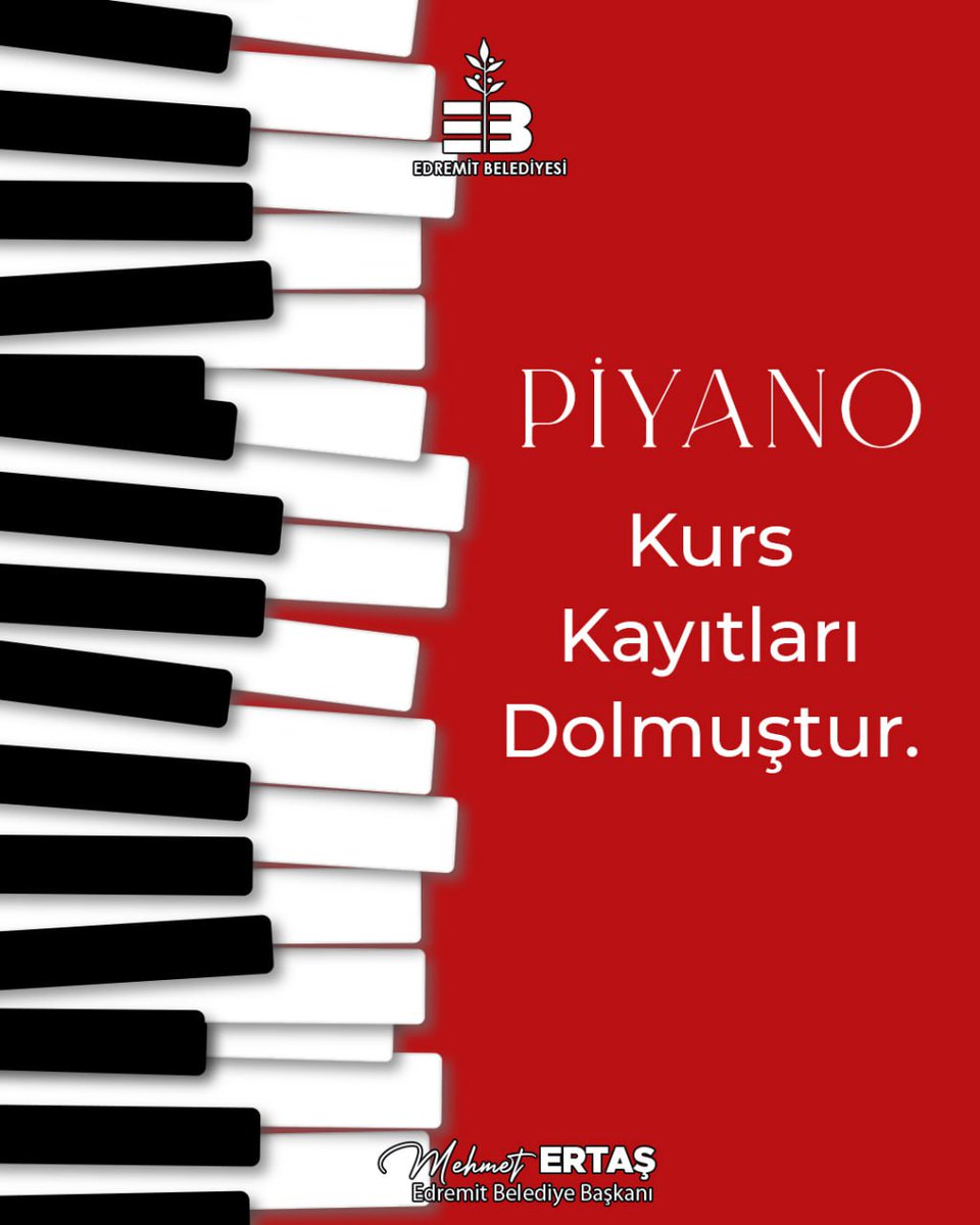 Edremit Belediyesi Piyano Kursu Kayıtları Doldu