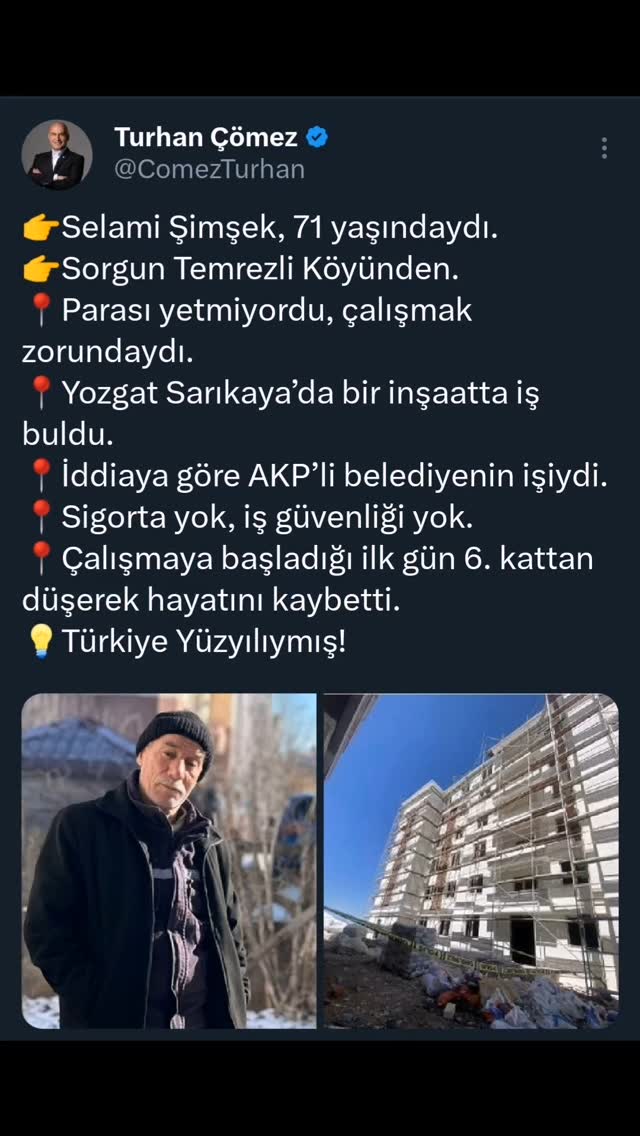 Yozgat'ta İnşaat Kazası: İş Güvenliği Eksikliği Nedeniyle Bir İşçi Hayatını Kaybetti