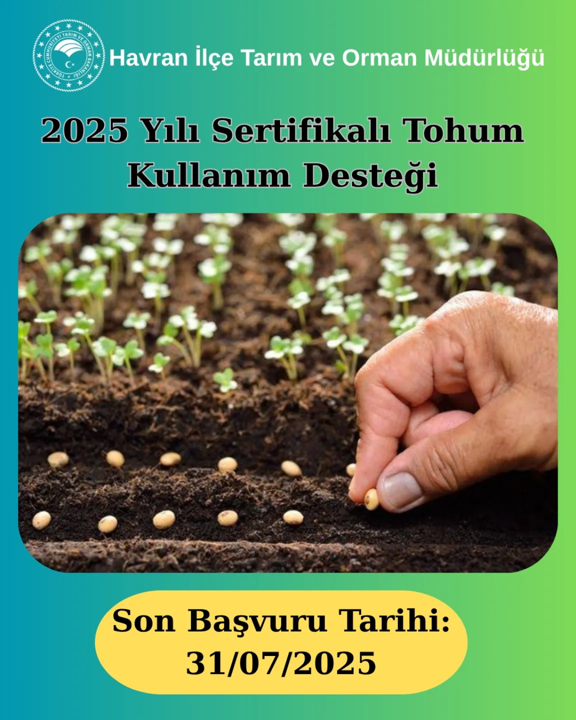 Havran'da Tohum ve Fidan Destekleri İçin Son Başvuru Tarihi Belirlendi