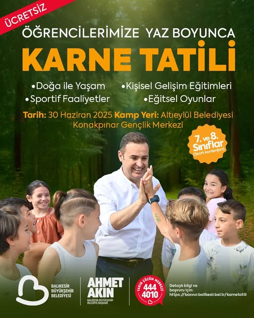 Balıkesir Büyükşehir'den Öğrencilere Yaz Kampı Müjdesi