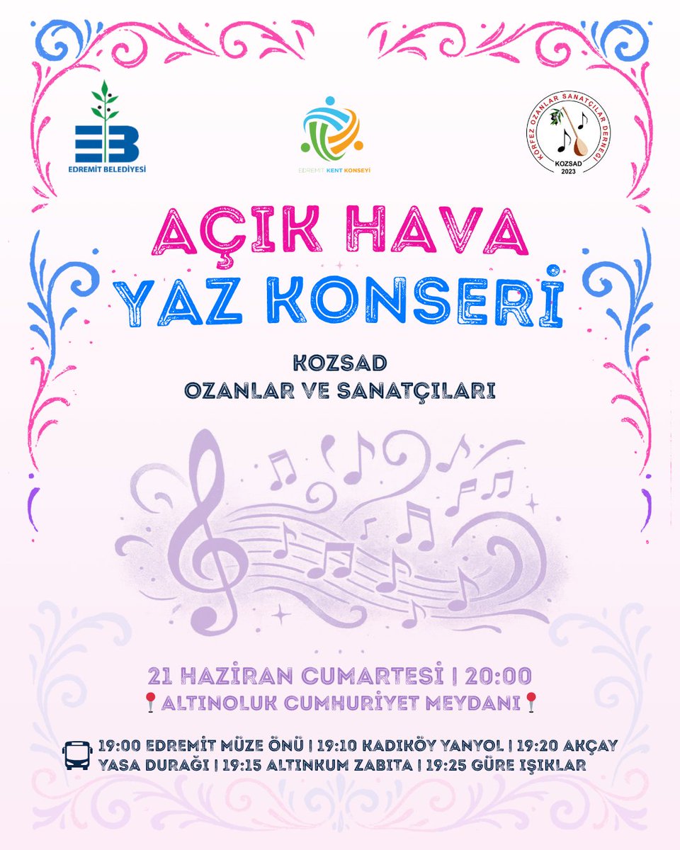 Edremit'te Ücretsiz Açık Hava Yaz Konseri Düzenleniyor