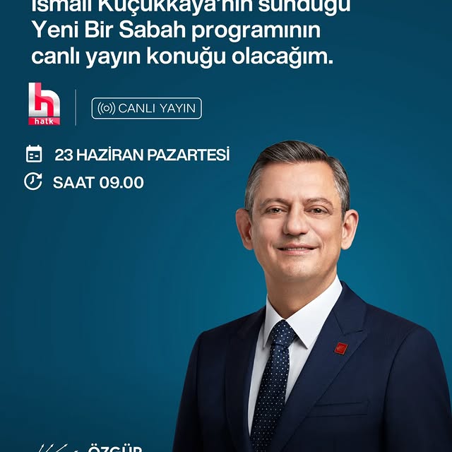 CHP Genel Başkanı Özgür Özel Yarın Halk TV'de Yeni Bir Sabah Programına Katılacak