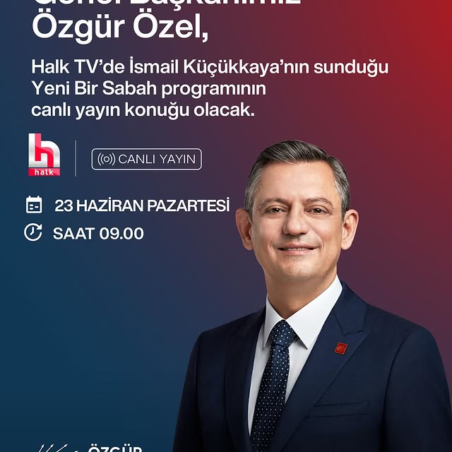 CHP Genel Başkanı Özgür Özel Yarın Halk TV'de Yeni Bir Sabah Programına Katılacak