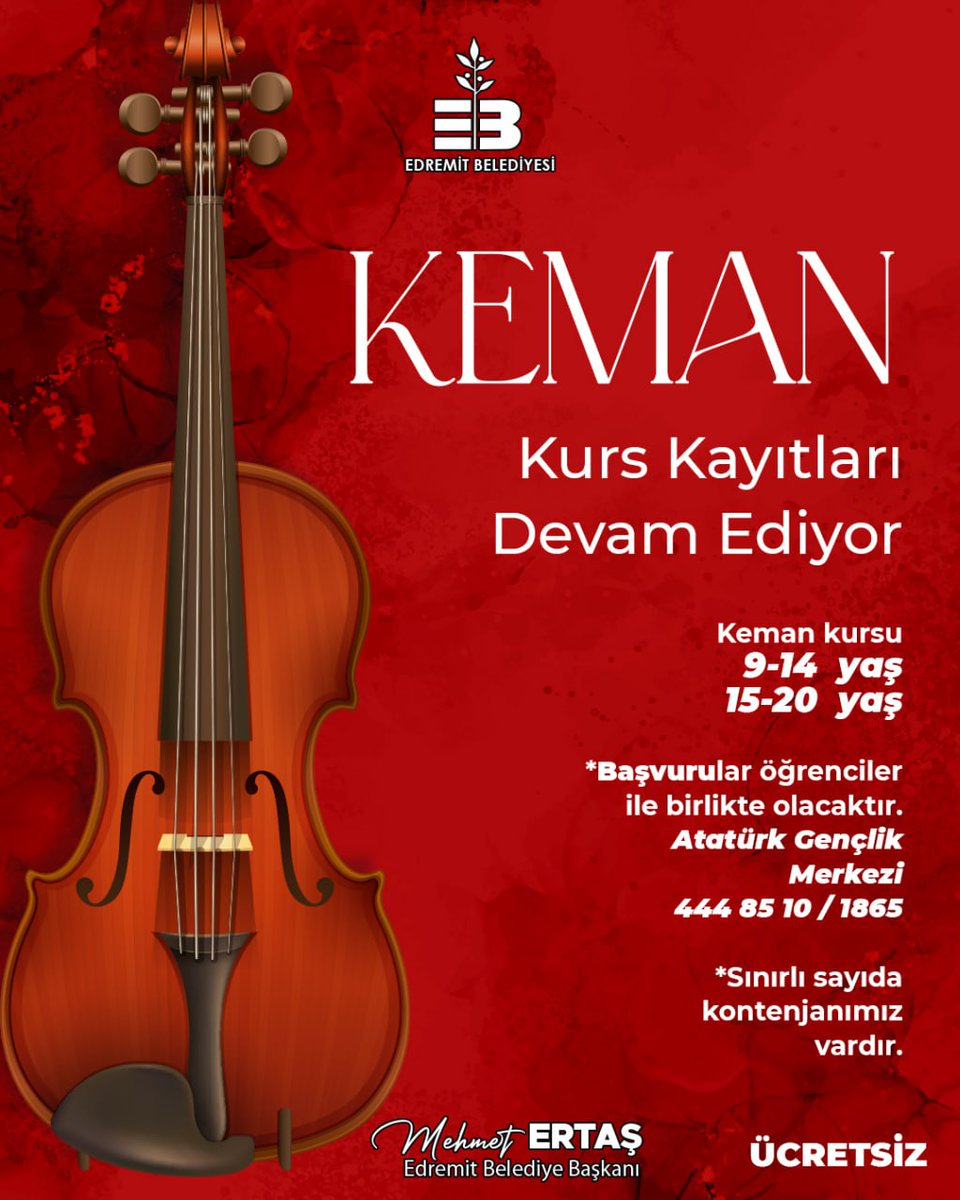 Edremit Belediyesi'nden Ücretsiz Kurs İmkanı: Keman, Bağlama ve Dans Eğitimi Başladı