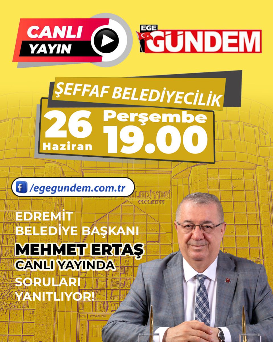 Edremit Belediye Başkanı Mehmet Ertaş, Ege Gündem Canlı Yayınında Şeffaflık Vurgusu Yaptı
