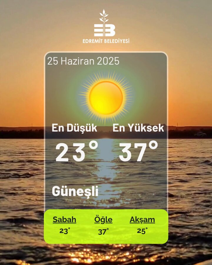 Edremit'te Hava Durumu Güneşli ve Sıcak
