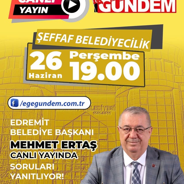 Edremit Belediye Başkanı Mehmet Ertaş, Ege Gündem Canlı Yayınında Şeffaflık Vurgusu