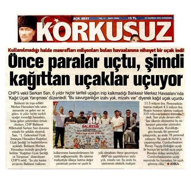 CHP Balıkesir Milletvekili Serkan Sarı'nın Basındaki Yerleri