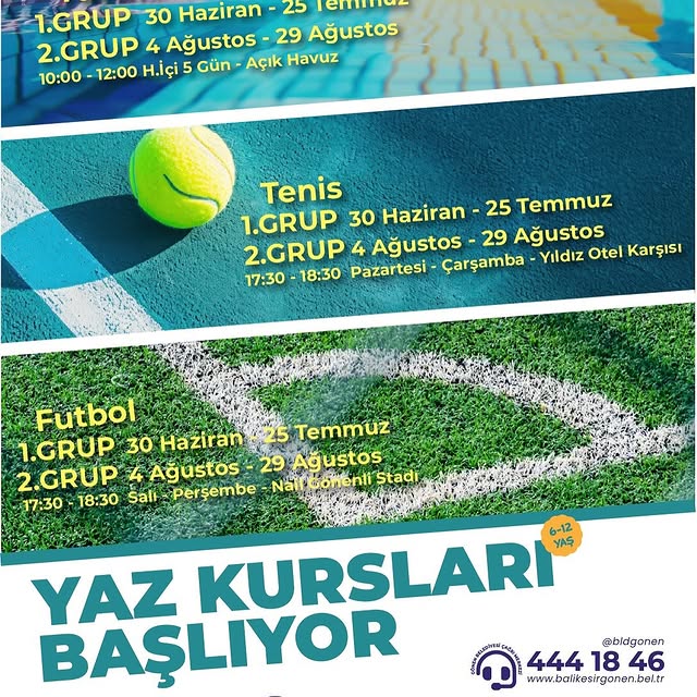 Gönen Belediyesi Yaz Kursları Başladı: Çocuklar Sporla Büyüyor