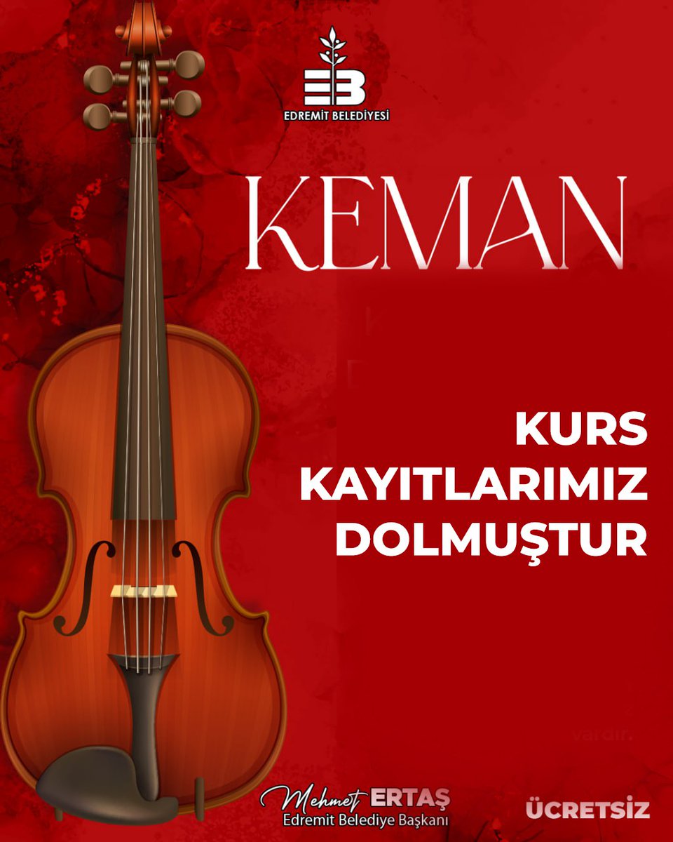 Edremit Belediyesi Keman Kursu Kayıtları Doldu