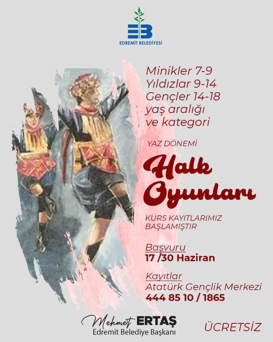 Edremit Belediyesi'nden Ücretsiz Halk Oyunları ve Latin Dansları Kursları