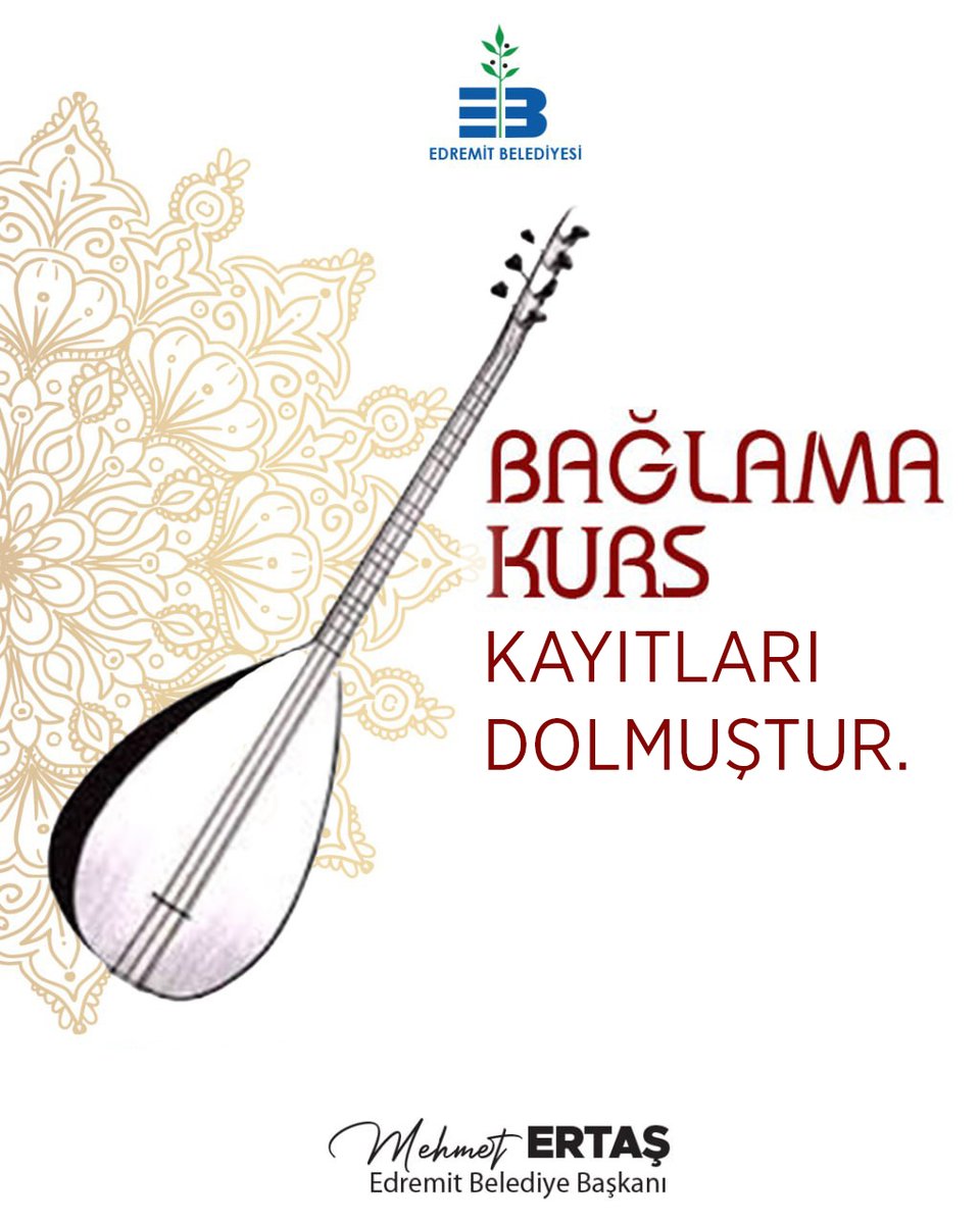 Edremit Belediyesi Bağlama Kursu İçin Kayıtlar Doldu