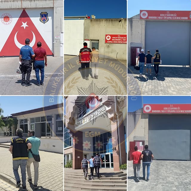 Balıkesir'de Aranan Şahıslara Yönelik Operasyonda 46 Şüpheli Yakalandı
