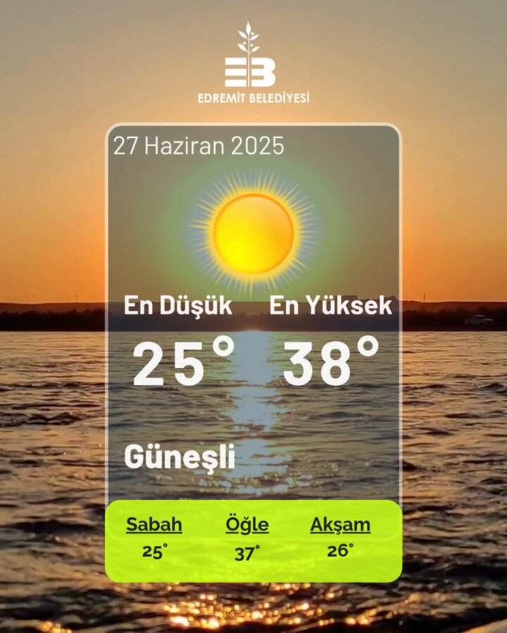 Edremit'te Güneşli Hava Bekleniyor: Sıcaklıklar 38 Dereceye Yükselecek