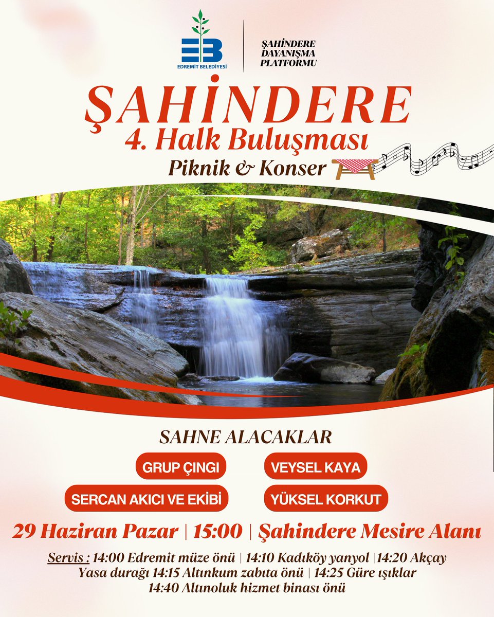 Edremit'te Şahindere Mesire Alanı Yenilendi, Piknik Konseri Düzenleniyor